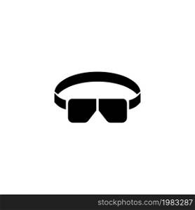 Welder Glasses Tinted, Goggles Elastic Band. Flat Vector Icon illustration. Simple black symbol on white background. Welder Glasses Tinted, Goggles sign design template for web and mobile UI element. Welder Glasses Tinted, Goggles Elastic Band. Flat Vector Icon illustration. Simple black symbol on white background. Welder Glasses Tinted, Goggles sign design template for web and mobile UI element.