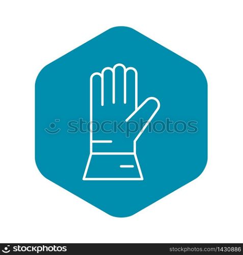 Welder glove icon. Outline welder glove vector icon for web design isolated on white background. Welder glove icon, outline style