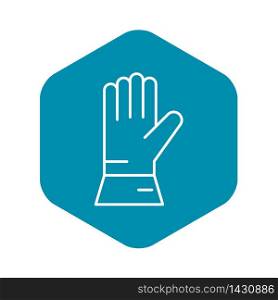 Welder glove icon. Outline welder glove vector icon for web design isolated on white background. Welder glove icon, outline style
