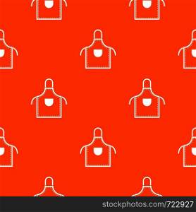 Welding apron pattern repeat seamless in orange color for any design. Vector geometric illustration. Welding apron pattern seamless