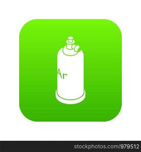 Welding cylinder icon green vector isolated on white background. Welding cylinder icon green vector
