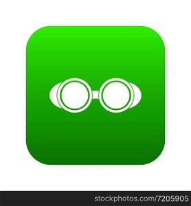 Welding glasses icon digital green for any design isolated on white vector illustration. Welding glasses icon digital green