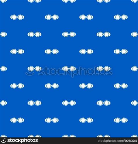 Welding glasses pattern repeat seamless in blue color for any design. Vector geometric illustration. Welding glasses pattern seamless blue