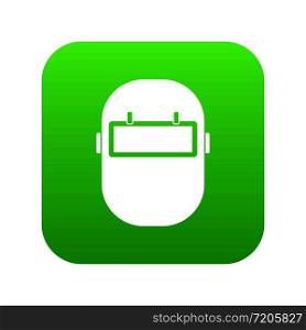 Welding mask icon digital green for any design isolated on white vector illustration. Welding mask icon digital green