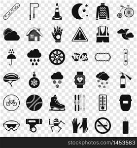 Welding mask icons set. Simple style of 36 welding mask vector icons for web for any design. Welding mask icons set, simple style
