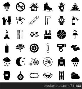 Welding mask icons set. Simple style of 36 welding mask vector icons for web isolated on white background. Welding mask icons set, simple style