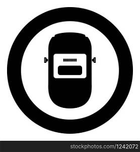 Welding mask Welder face shield Individual protection icon in circle round black color vector illustration flat style simple image. Welding mask Welder face shield Individual protection icon in circle round black color vector illustration flat style image