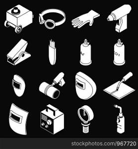 Welding tools icons set vector white isolated on grey background . Welding tools icons set grey vector