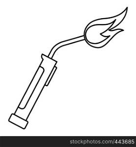 Welding torch icon in outline style isolated vector illustration. Welding torch icon outline