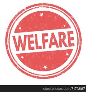 Welfare sign or stamp on white background, vector illustration