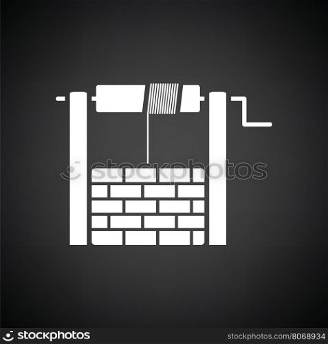 Well icon. Black background with white. Vector illustration.
