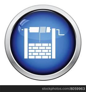 Well icon. Glossy button design. Vector illustration.