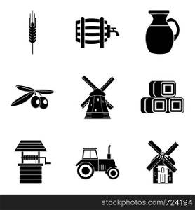 Well icons set. Simple set of 9 well vector icons for web isolated on white background. Well icons set, simple style