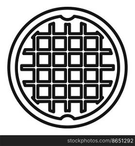 Well manhole icon outline vector. City road. Sewer lid. Well manhole icon outline vector. City road