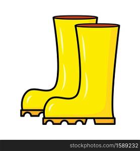 Wellington boots cartoon illustration isolated on white background. Rain boot set vector clip art.