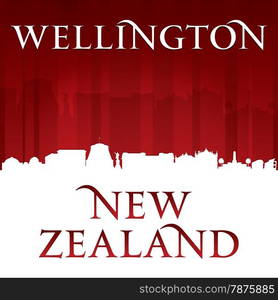 Wellington New Zealand city skyline silhouette. Vector illustration