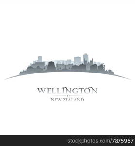 Wellington New Zealand city skyline silhouette. Vector illustration