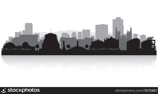 Wellington New Zealand city skyline vector silhouette illustration