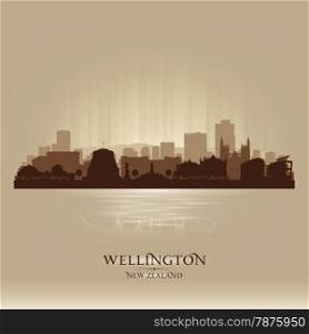 Wellington New Zealand city skyline vector silhouette illustration
