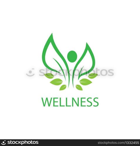 Wellnes logo template vector icon