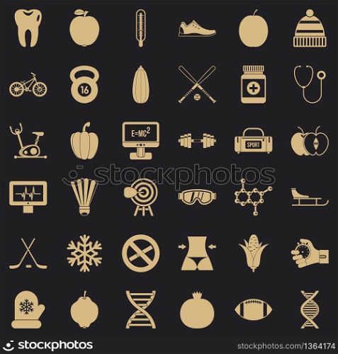 Wellness bicycle icons set. Simple style of 36 wellness bicycle vector icons for web for any design. Wellness bicycle icons set, simple style