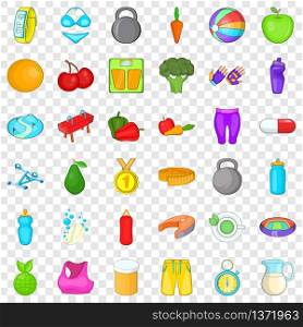 Wellness care icons set. Cartoon style of 36 wellness care vector icons for web for any design. Wellness care icons set, cartoon style