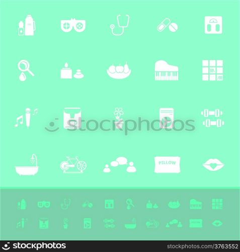 Wellness color icons on green background, stock vector
