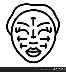 Wellness facial massage icon outline vector. Woman face. Skin beauty. Wellness facial massage icon outline vector. Woman face