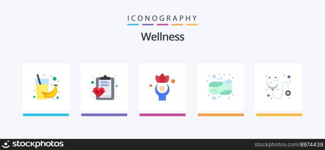 Wellness Flat 5 Icon Pack Including doctor. shower soap. medical. bath soap. wellness. Creative Icons Design