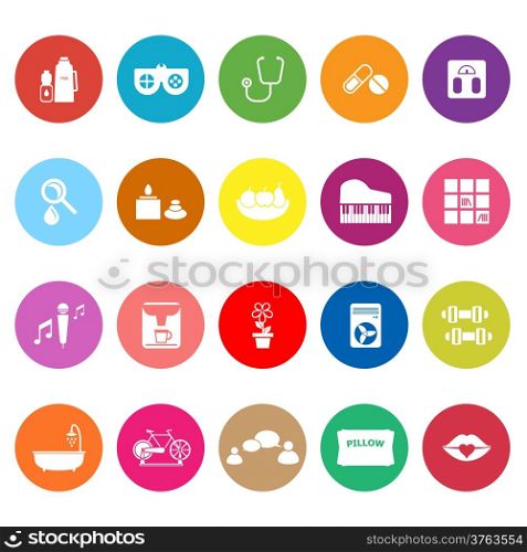 Wellness flat icons on white background, stock vector