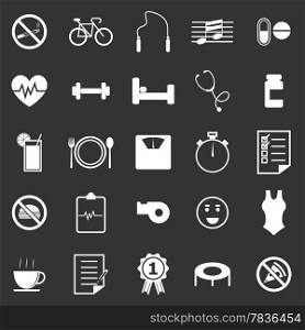 Wellness icons on black background, stock vector