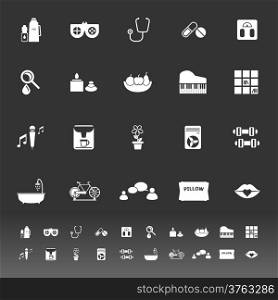 Wellness icons on gray background, stock vector