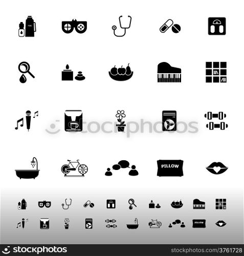 Wellness icons on white background, stock vector