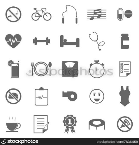 Wellness icons on white background, stock vector