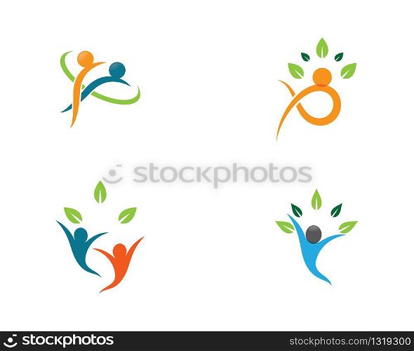Wellness logo template vector icon illustration