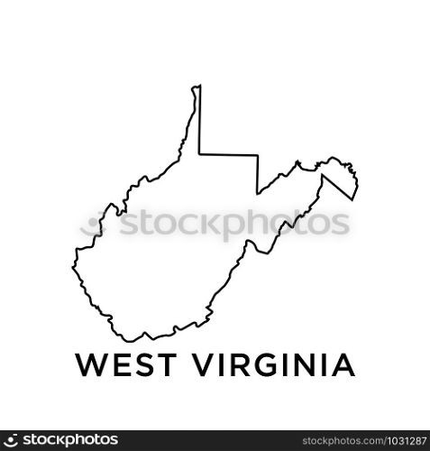 West Virginia map icon design trendy