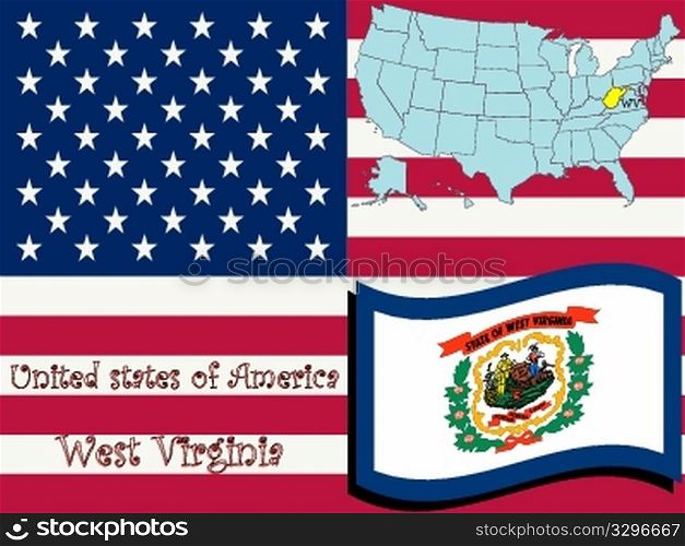 west virginia state illustration, abstract vector art