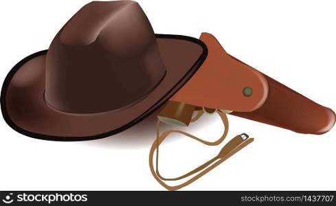 western hat and scabbard cowboy hat
