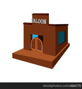 Western saloon cartoon icon on a white background. Western saloon cartoon icon