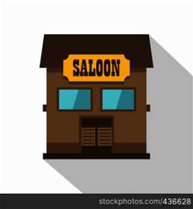 Western saloon icon. Flat illustration of western saloon vector icon for web on white background. Western saloon icon, flat style