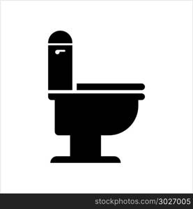 Western Seat Toilet Bowl Icon Vector Art Illustration. Western Seat Toilet Bowl Icon