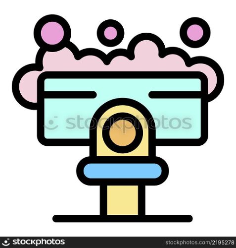 Wet cleaning icon. Outline wet cleaning vector icon color flat isolated. Wet cleaning icon color outline vector