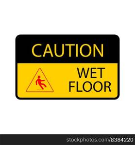 wet floor warning icon vector illustration design