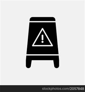 wet floor warning sign icon vector solid style