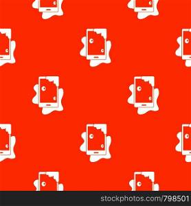 Wet phone pattern repeat seamless in orange color for any design. Vector geometric illustration. Wet phone pattern seamless