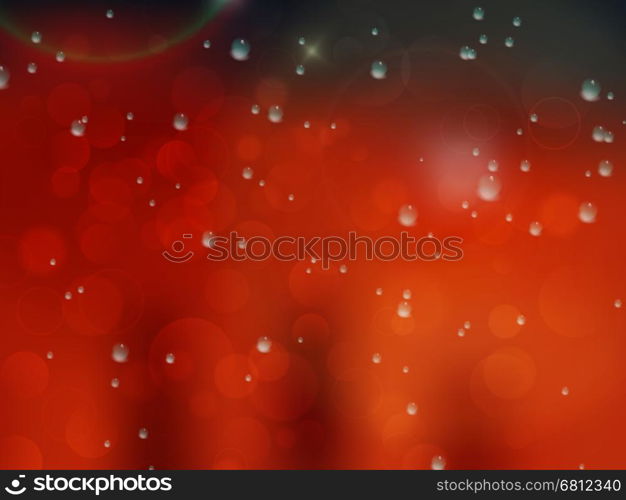 Wet window with the background of the autumn night city. plus EPS10 vector file. Autumn night city. plus EPS10