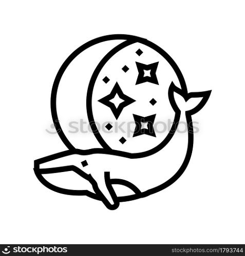 whale boho line icon vector. whale boho sign. isolated contour symbol black illustration. whale boho line icon vector illustration