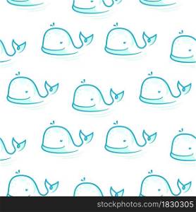 Whale cute blue seamless pattern for kids print. Whale cute blue seamless pattern for kids print.