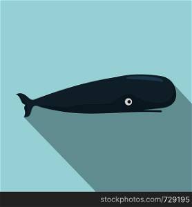 Whale icon. Flat illustration of whale vector icon for web design. Whale icon, flat style