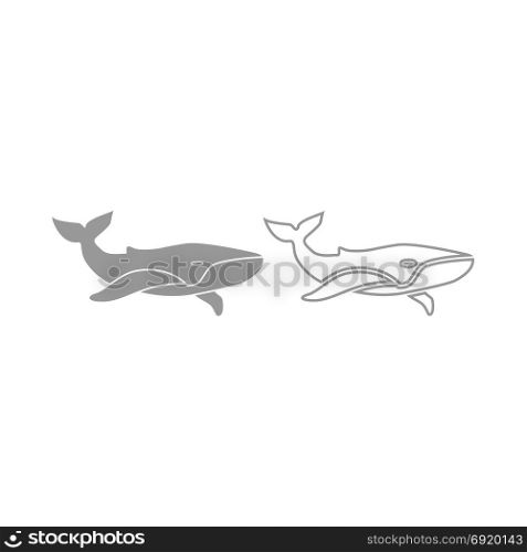 Whale icon. Grey set .. Whale icon. It is grey set .